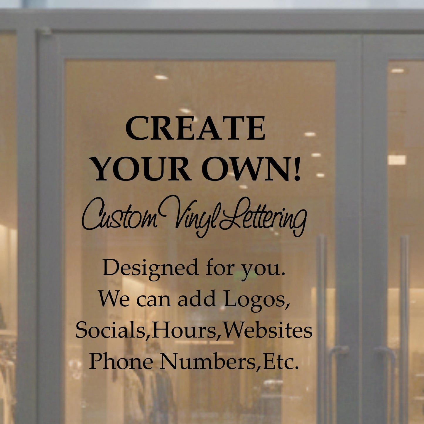 Custom Business Vinyl Decal – Create Your Own Storefront Sign