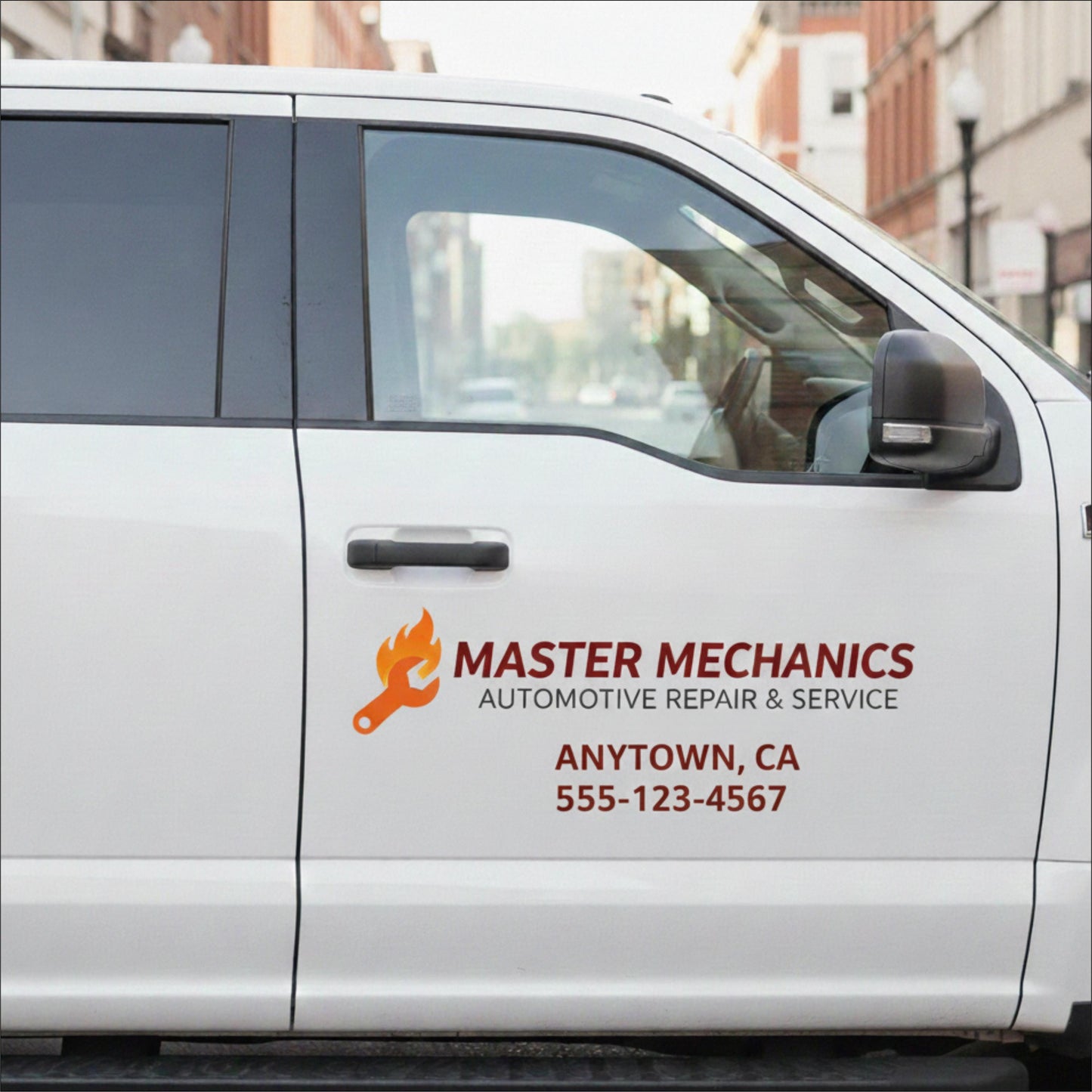 One set of Custom Car Decals, Vinyl Lettering Truck, Van, SUV, Window, Door