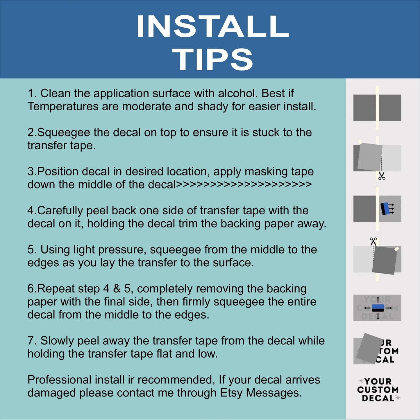 One set of Custom Car Decals, Vinyl Lettering Truck, Van, SUV, Window, Door